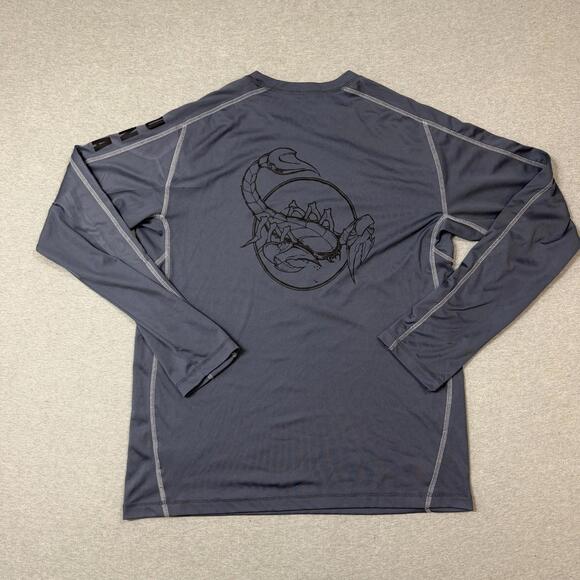 Alo Men’s Long Sleeve Shirt Lightweight Yoga Large Coolfit Grey Blue - Picture 6 of 7